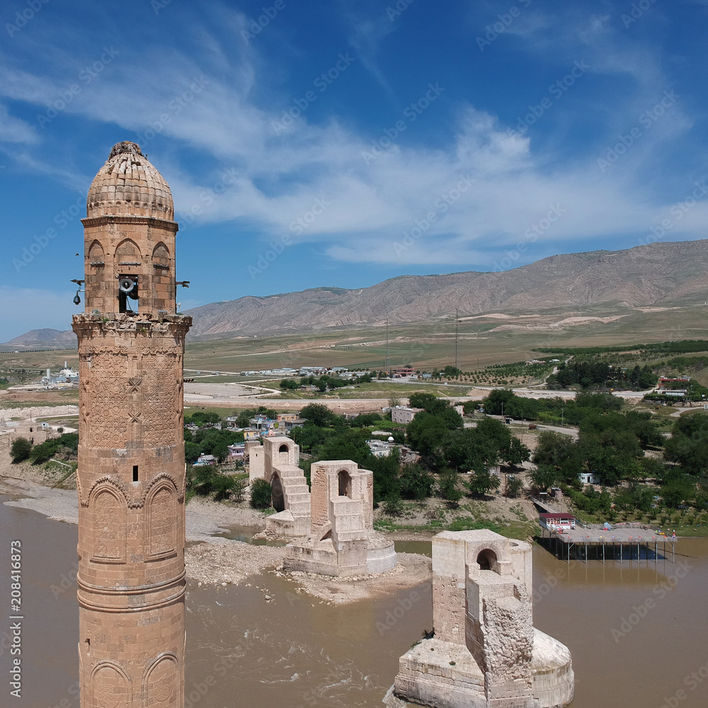 Minaret in Hasankeyf, Batman, Turkey