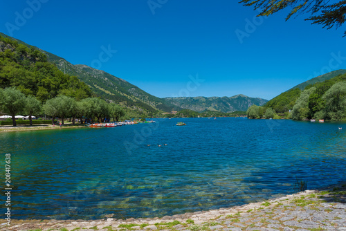 Lake Scanno (L'Aquila, Italy) - When nature is romantic: the heart - shaped lake on the Apennines mountains, in Abruzzo region, central Italy