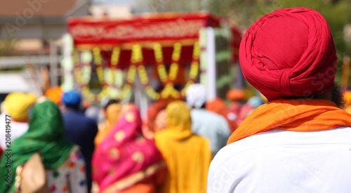 Sikh man with red turban photo