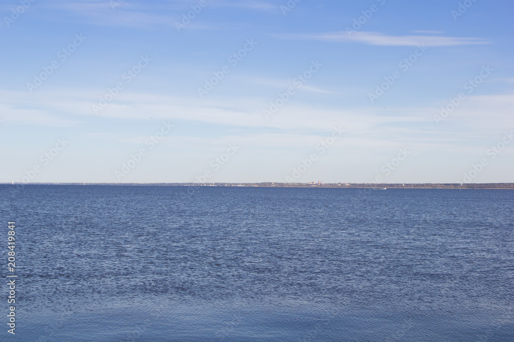 The Gulf of Finland in Russia. The Gulf of Finland view from the dam. Baltic Sea