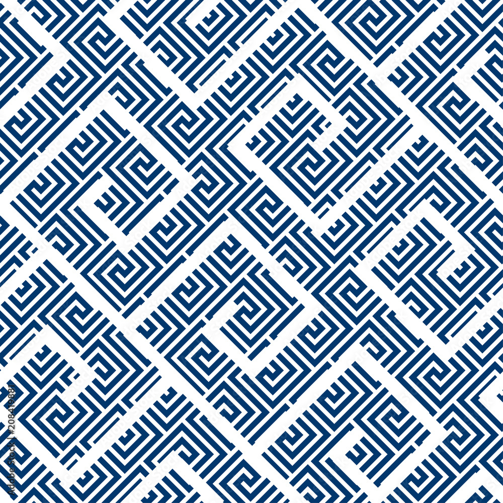 Complicated asian marine style seamless pattern. Complicated asian marine style seamless pattern.