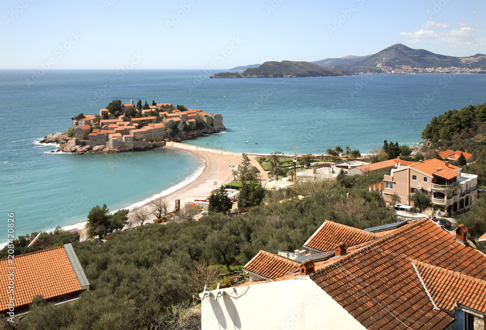 View of Sveti  Stefan. Montenegro
