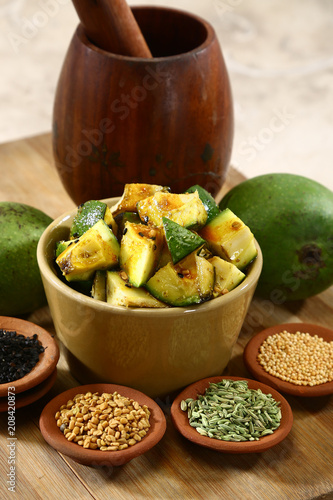 Punjabi Aam Ka Achaar or Mango Pickle, Indian Dish  photo