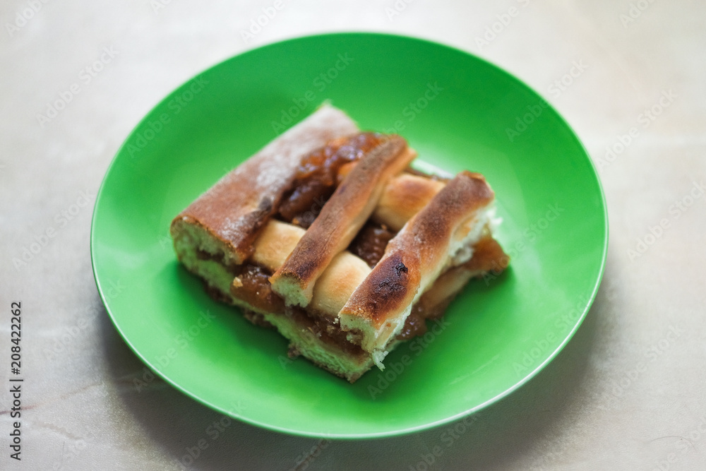 a piece of homemade cake on a plate a piece of homemade cake on a plate