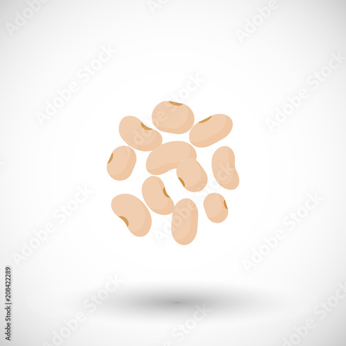 Soy beans flat vector icon