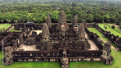 Aerial view of Angkor Wat temple, Siem Reap, Cambodia.