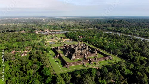 Aerial view of Angkor Wat temple, Siem Reap, Cambodia.