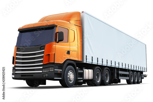 Semi-truck isolated on white background © Scanrail