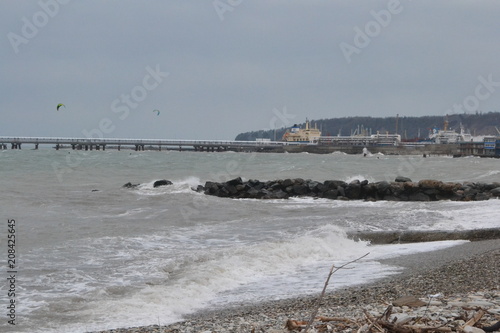 Storm on the Black sea (Russia, Krasnodar region, Tuapse). photo