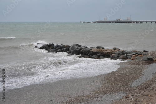 Storm on the Black sea (Russia, Krasnodar region, Tuapse). photo