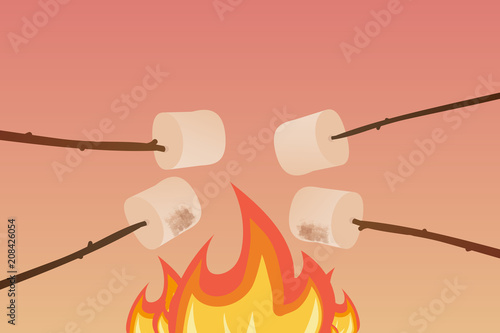 Marshmallows über Lagerfeuer