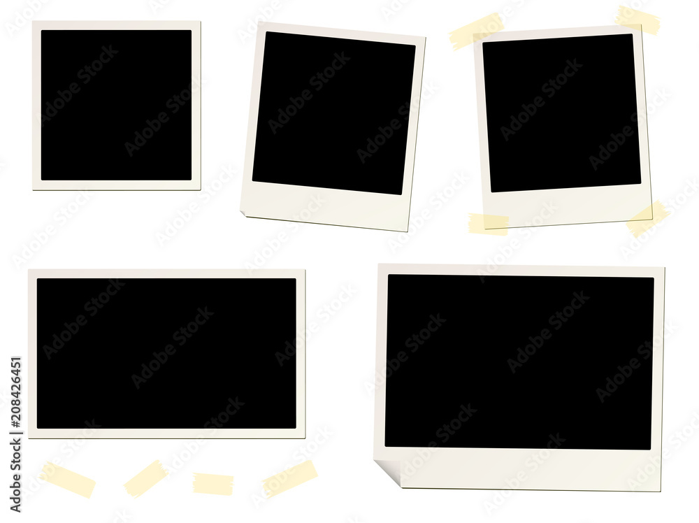 blank instant picture frame affixed with sticky tape blank instant picture frame affixed with sticky tape