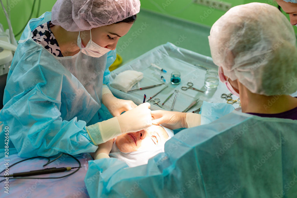 Plastic surgery in operating room Plastic surgery in operating room