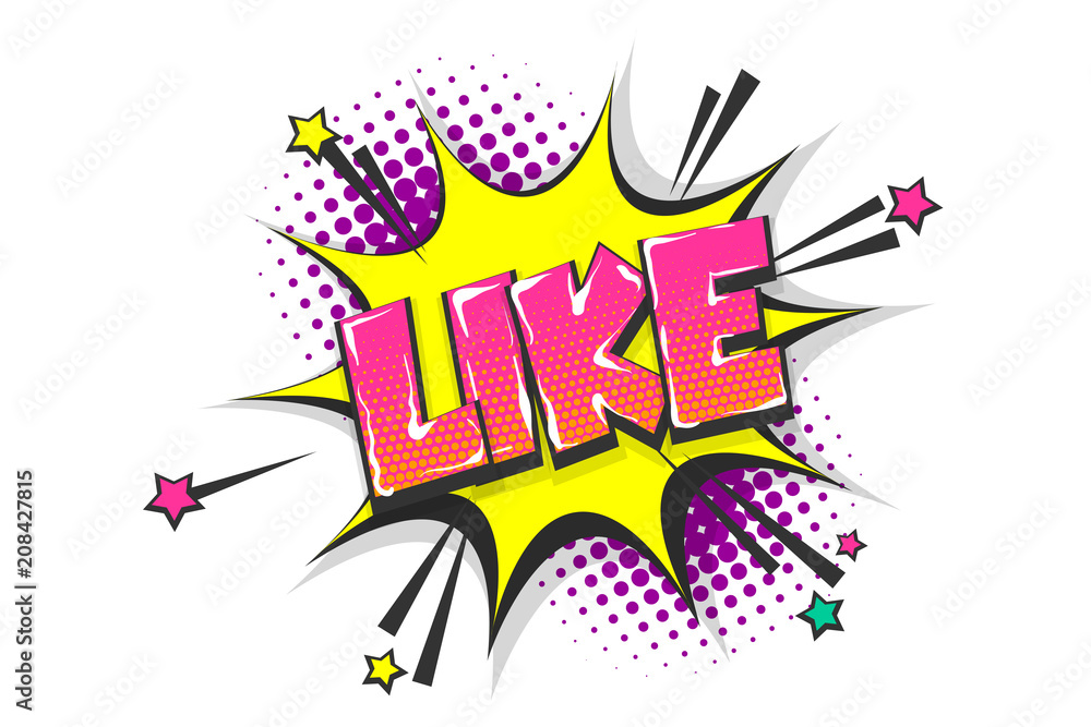 Like pop art comic book text speech bubble Stock Vector Adobe Stock