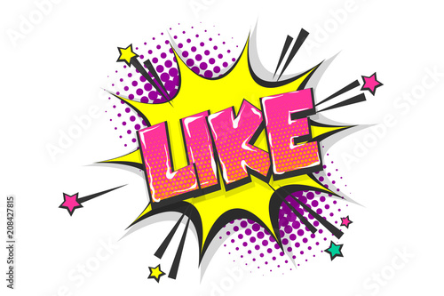 Like pop art comic book text speech bubble