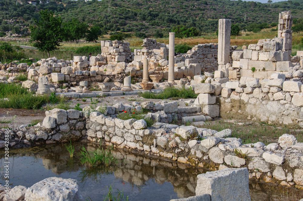 The ancient Agora in archaeological site of Patara, part of the Lycian Way Turkey.