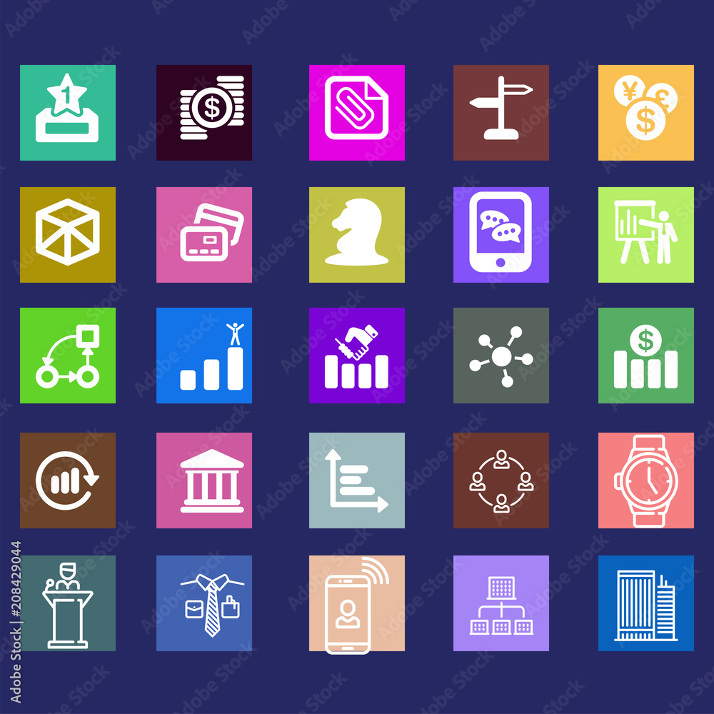 Set of business and finance icons.Trendy flat line icon pack .Vector illustration Set of business and finance icons.Trendy flat line icon pack .Vector illustration