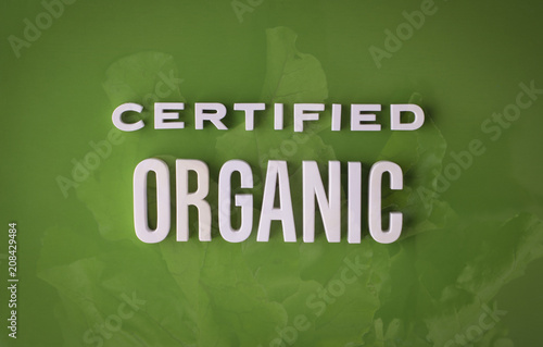 Certified organic sign lettering