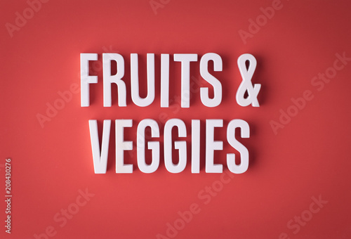 Fruits and vegetables 3d sign lettering