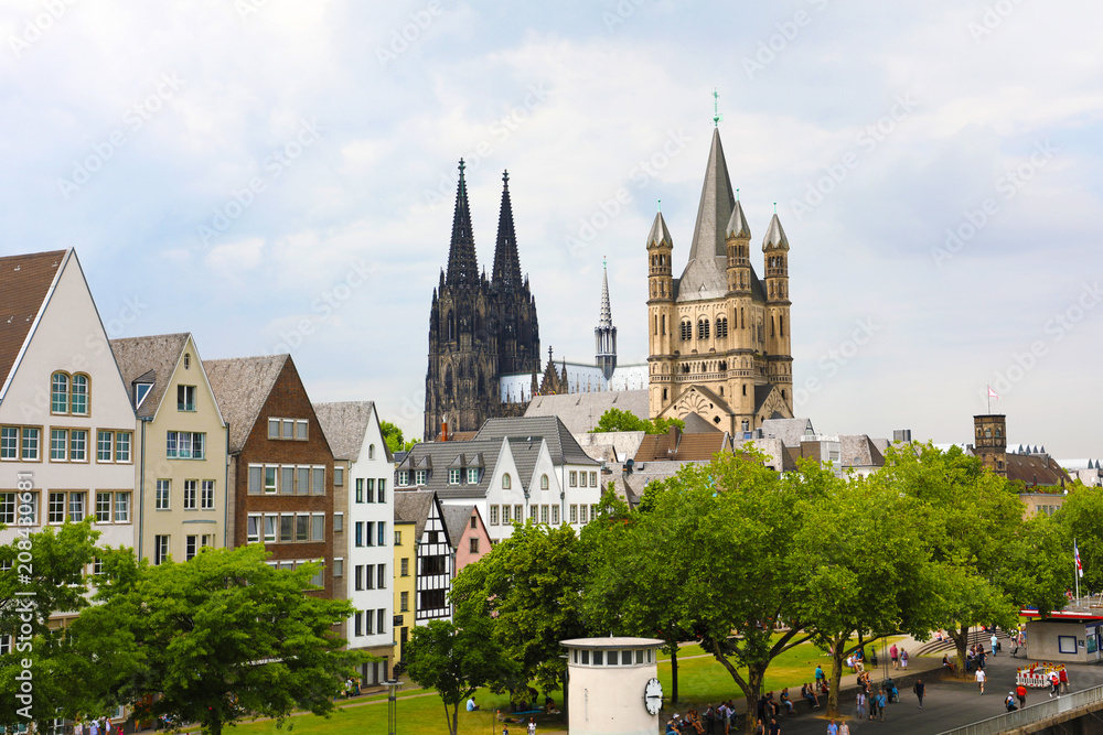 View of Cologne with Cathedral and St. Martin tower church, Cologne, Germany View of Cologne with Cathedral and St. Martin tower church, Cologne, Germany