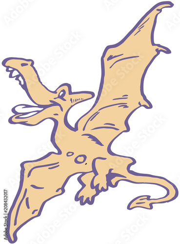 Vector illustration of funny cartoon dinosaur