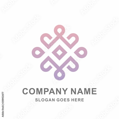 Geometric Circle Cross Pattern Flowers Morocco Interior Motif Decoration Business Company Stock Vector Logo Design Template