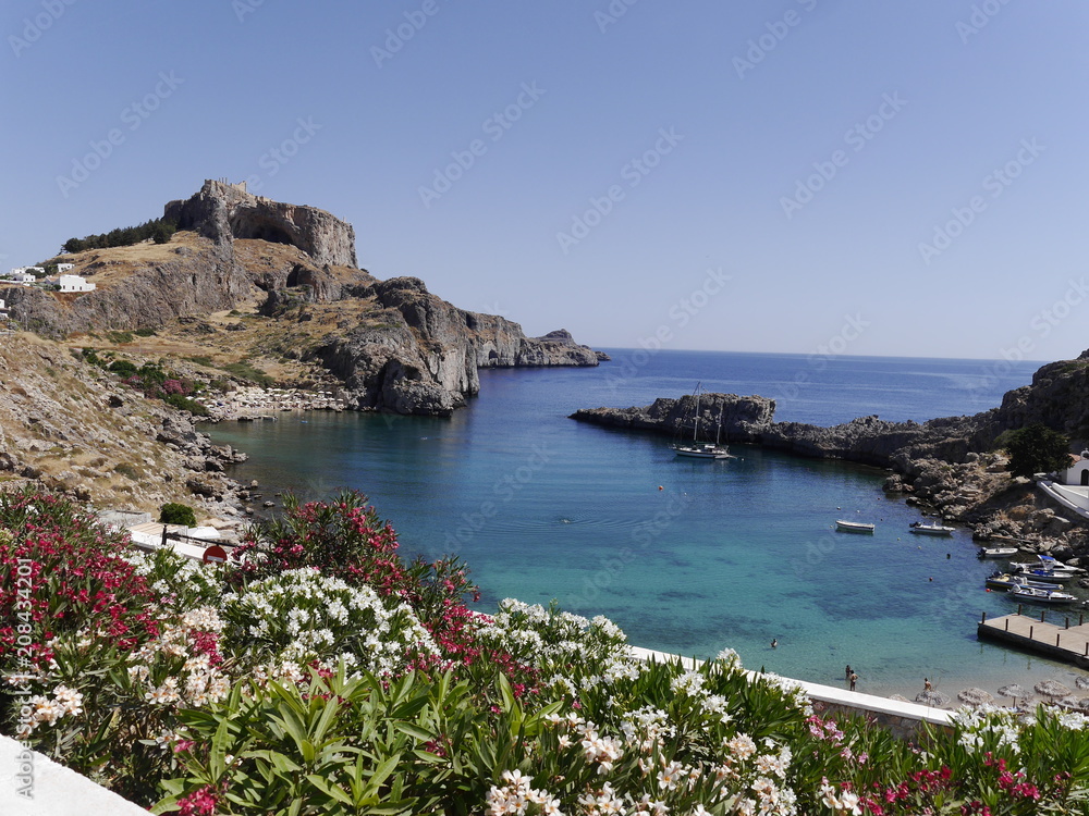Grecja.wyspa Rodos. Lindos.zatoka św.Pawła Grecja.wyspa Rodos. Lindos.zatoka św.Pawła