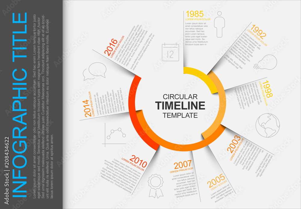 Timeline Circle Sectioned Circle Timeline Infographic Stock Template | Adobe Stock