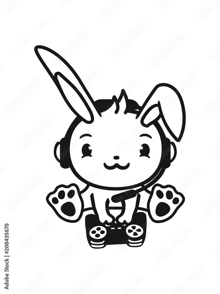 controller spielen zocken konsole häschen hase kaninchen spaß niedlich kopfhörer mikrophon kopf logo design pro gamer headset controller spielen zocken konsole häschen hase kaninchen spaß niedlich kopfhörer mikrophon kopf logo design pro gamer headset