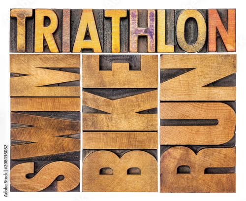Fotografie swim, bike, run - triathlon concept