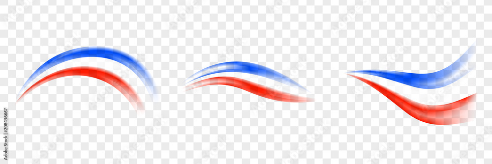Abstract brush France flag - Transparent brush France flag. Set France flag. - obrazy, fototapety, plakaty 