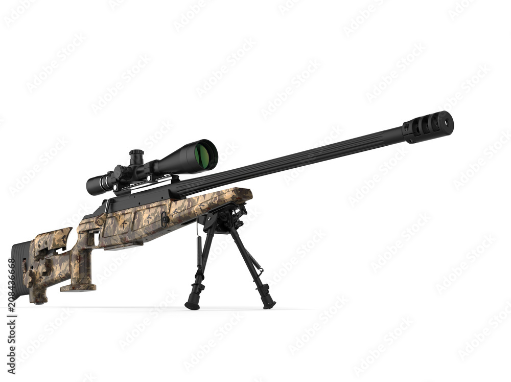 Beautiful sniper rifle with woods camo paint job Illustration Stock | Adobe  Stock