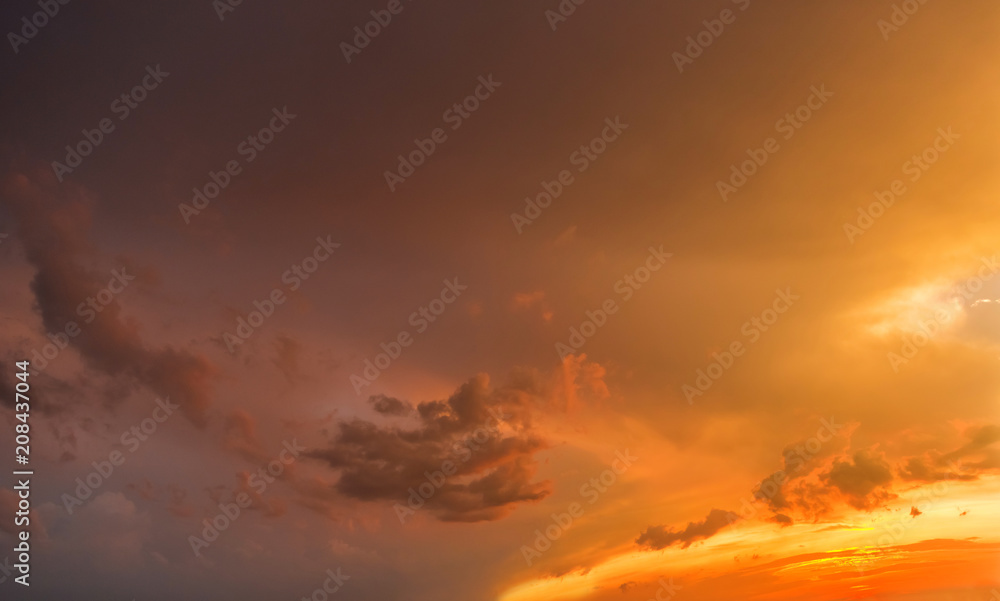 Burning sky, dramatic twilight Burning sky, dramatic twilight
