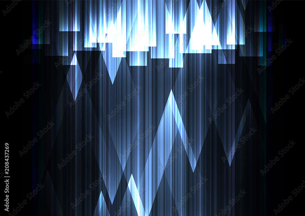 Obraz premium niebieski kryształ linia ciemne tło, szablon biznes prędkości, faseta technologia tło, ilustracji wektorowych