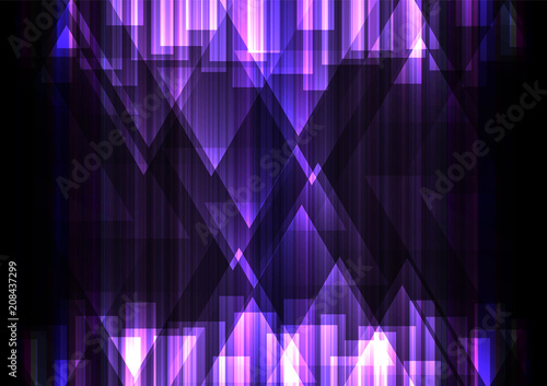 purple crystal line dark abstract background, speed business template, facet technology background, vector illustration
