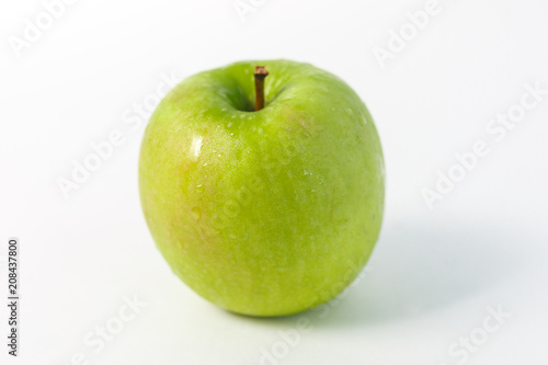 ideal food for healthy eating and diets: green Apple on white background