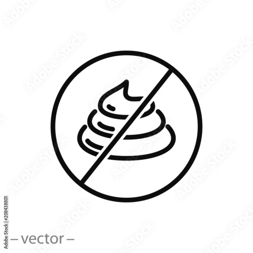 no pooping sign, icon vector