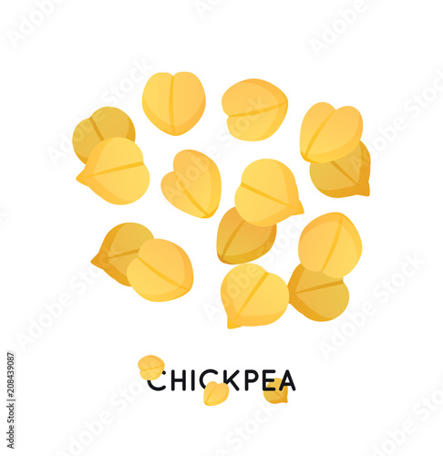 Agro culture chickpea seeds icon. Cereals chickpea illustration.