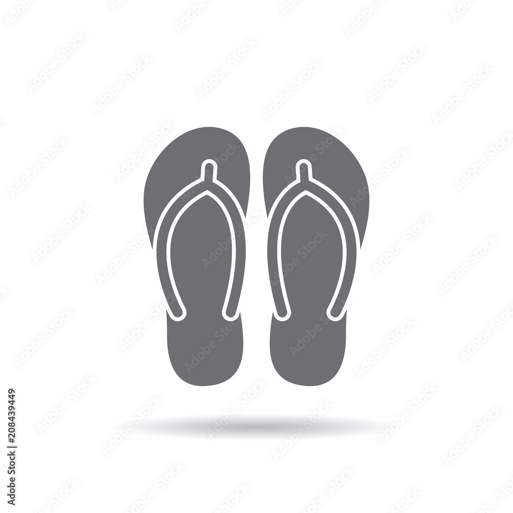 Flip flop sandals icon on a white background. Flip flop sandals icon on a white background.