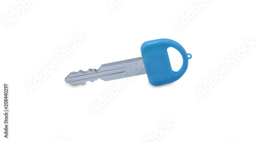 blue car key  on white background