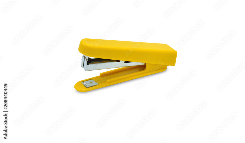 yellow stapler isolated on a white background yellow stapler isolated on a white background