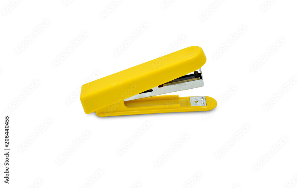 yellow stapler isolated on a white background yellow stapler isolated on a white background