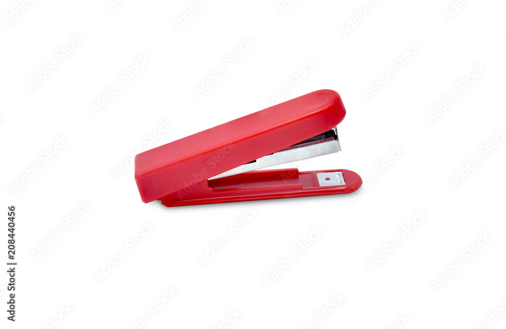 Red stapler isolated on a white background Red stapler isolated on a white background