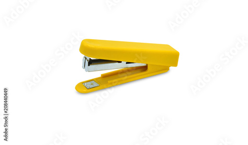 yellow stapler isolated on a white background