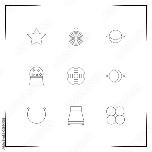 Astrology vector icons set. Outlined linear icons