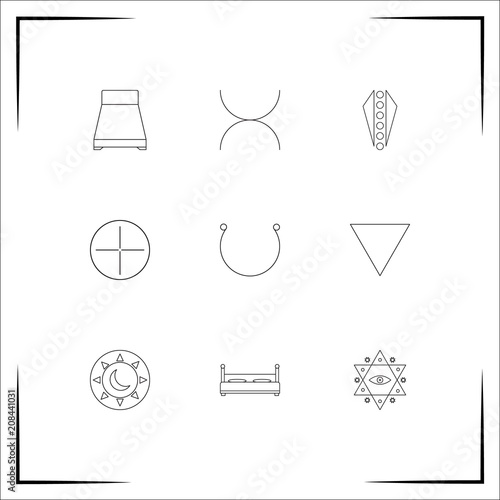 Astrology vector icons set. Outlined linear icons
