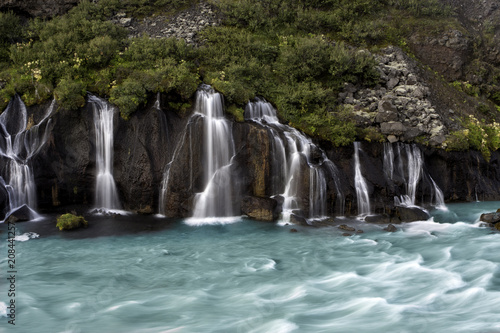 Hraunfossar waterfall in iceland