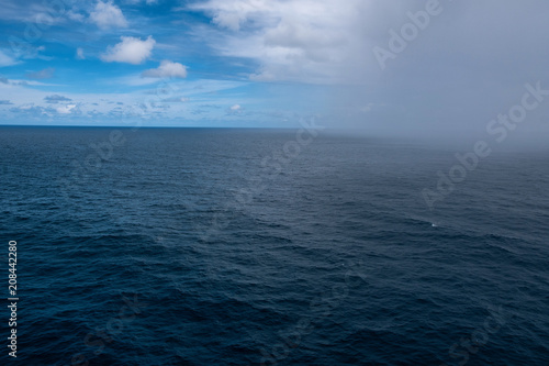 rain storm over ocean