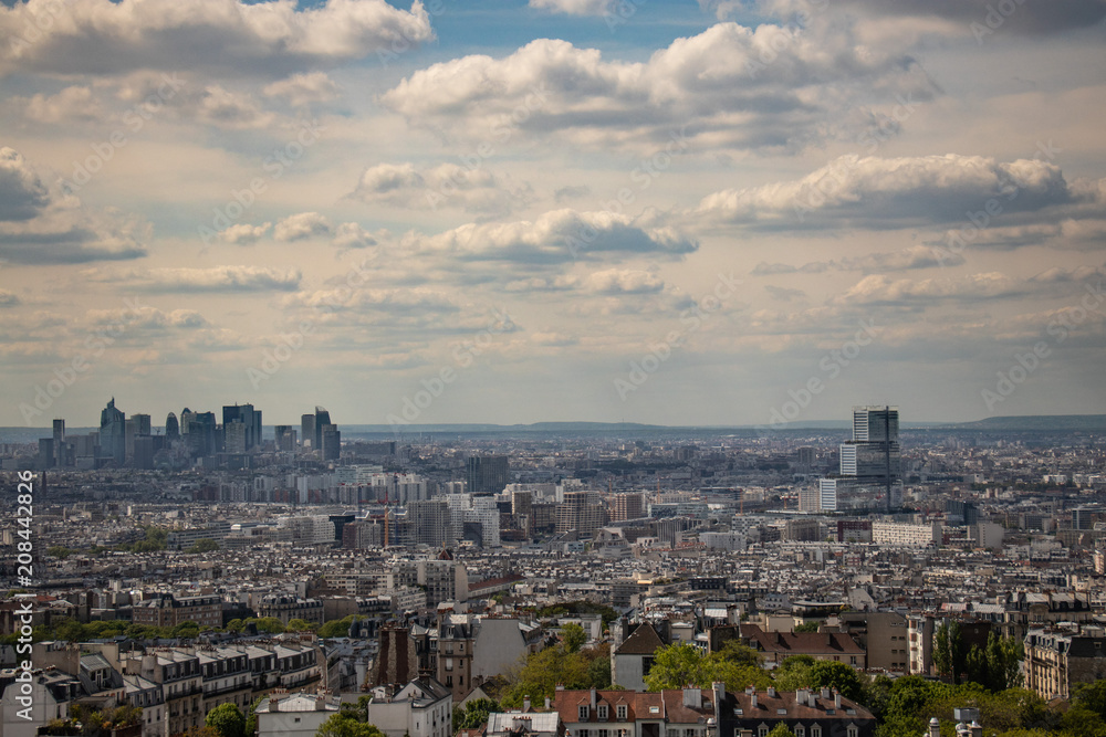 Paris business district bird's eye view