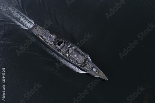 Nato warship shot from above
